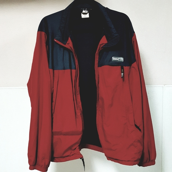 XL REI VINTAGE CHARCOAL & BURGUNDY TWO-TIME HOODED OUTDOOR ACTIVITY JACKET - Picture 3 of 14